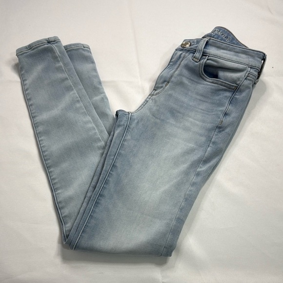 American Eagle Outfitters Blue Skinny Jeans with Natural Fading - Picture 1 of 7